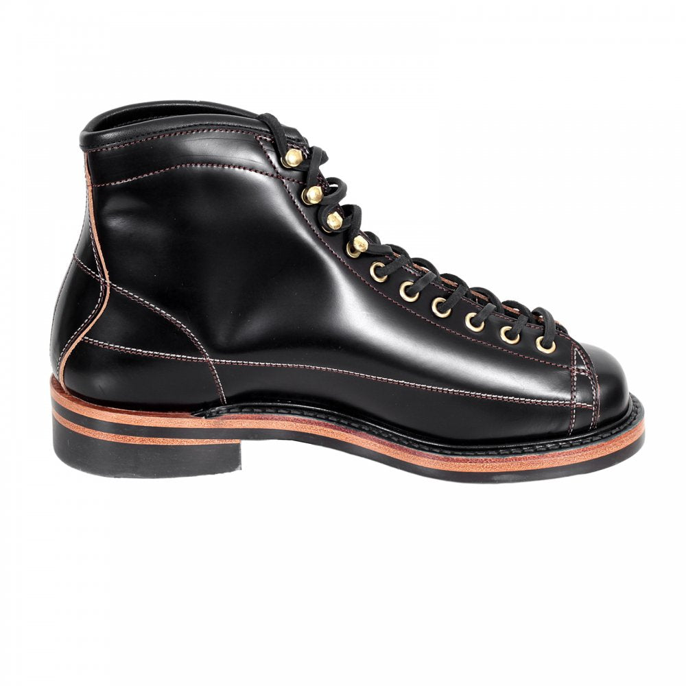 Wireman Mens Lace Up Goodyear Welted Black Cow Hide Leather Work Boots with Non Slip Twin Grip Rubber Soles LW01785