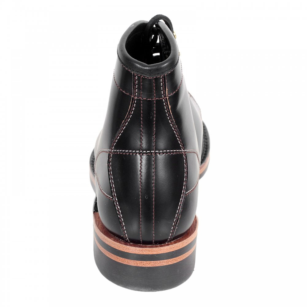 Wireman Mens Lace Up Goodyear Welted Black Cow Hide Leather Work Boots with Non Slip Twin Grip Rubber Soles LW01785