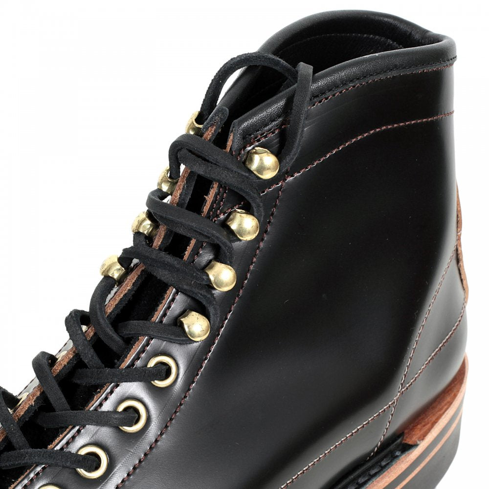 Wireman Mens Lace Up Goodyear Welted Black Cow Hide Leather Work Boots with Non Slip Twin Grip Rubber Soles LW01785