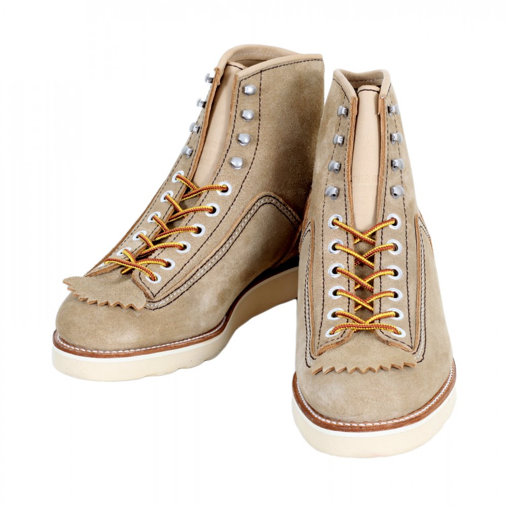 Mens Beige Suede Goodyear welted Lace Up Hunter Boots with Removable Mud Guard F01616
