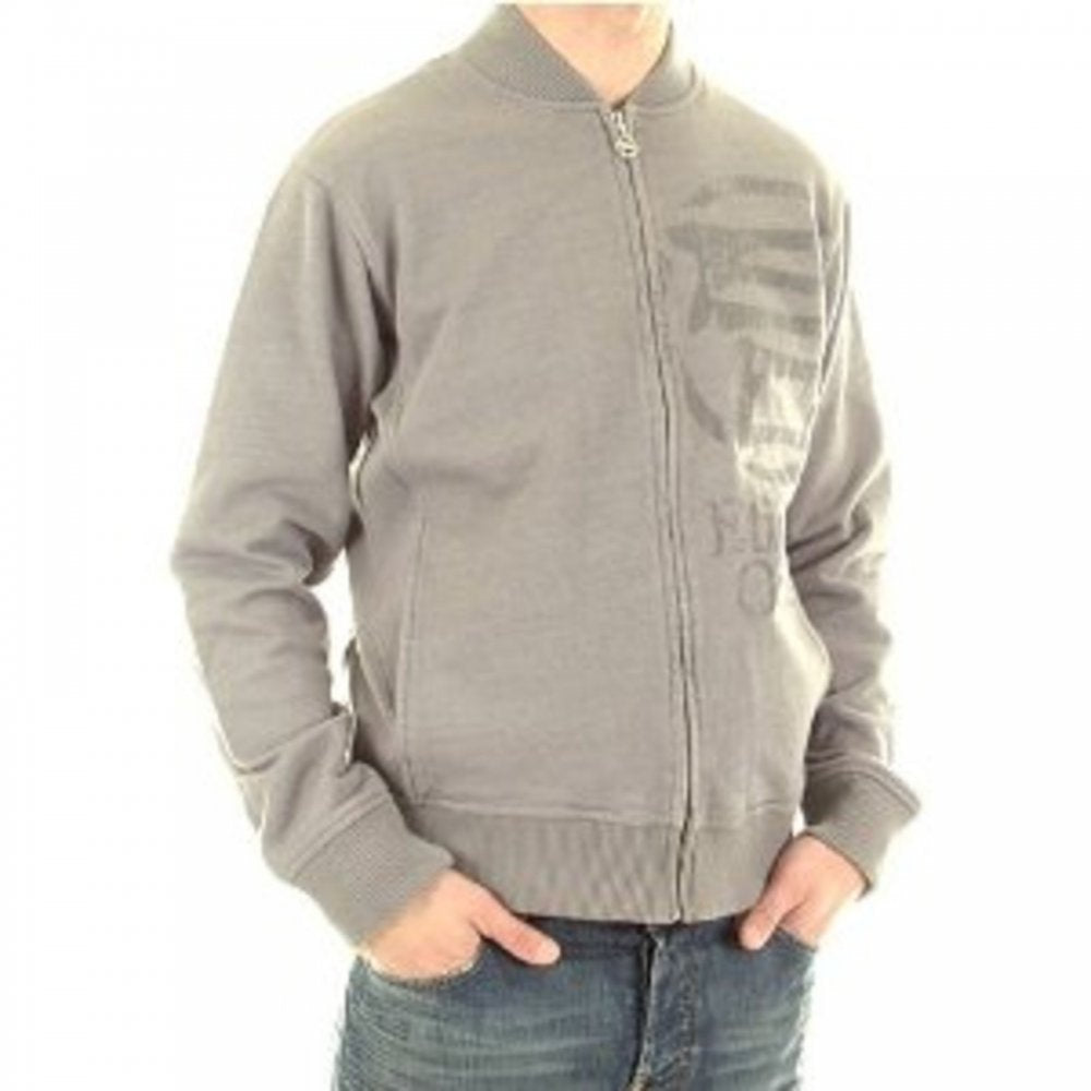 Long Sleeve Marl Grey Zipped Sweatshirt Jacket