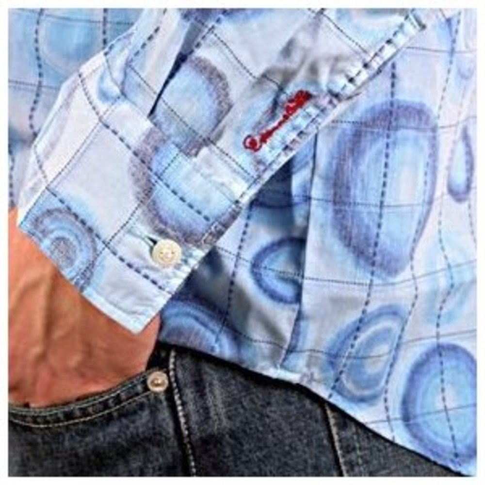Blue long sleeve casual shirt