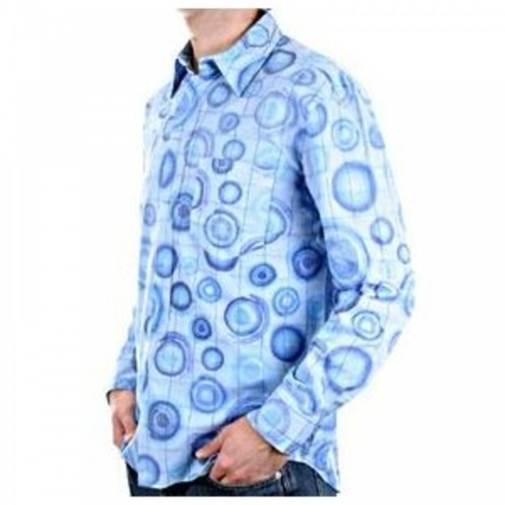 Blue long sleeve casual shirt