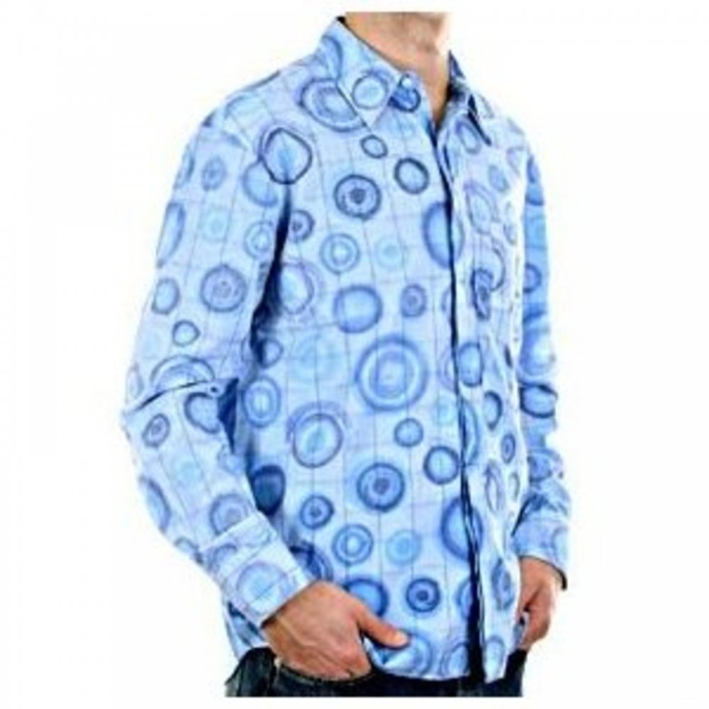 Blue long sleeve casual shirt