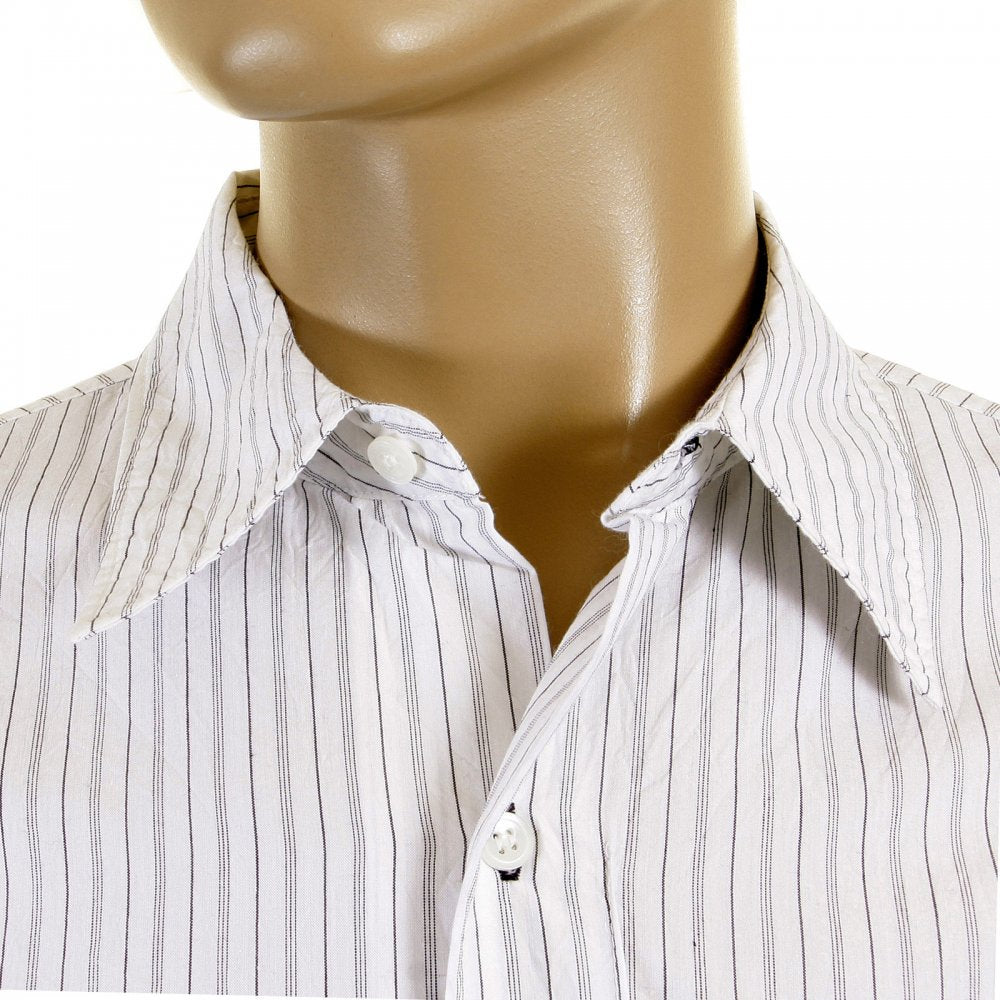 White shirt with black pinstripes