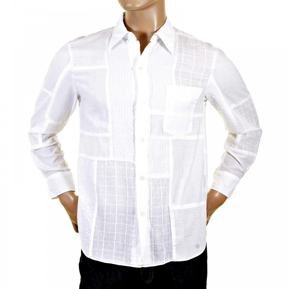 Chalk White Patchwork Shirt
