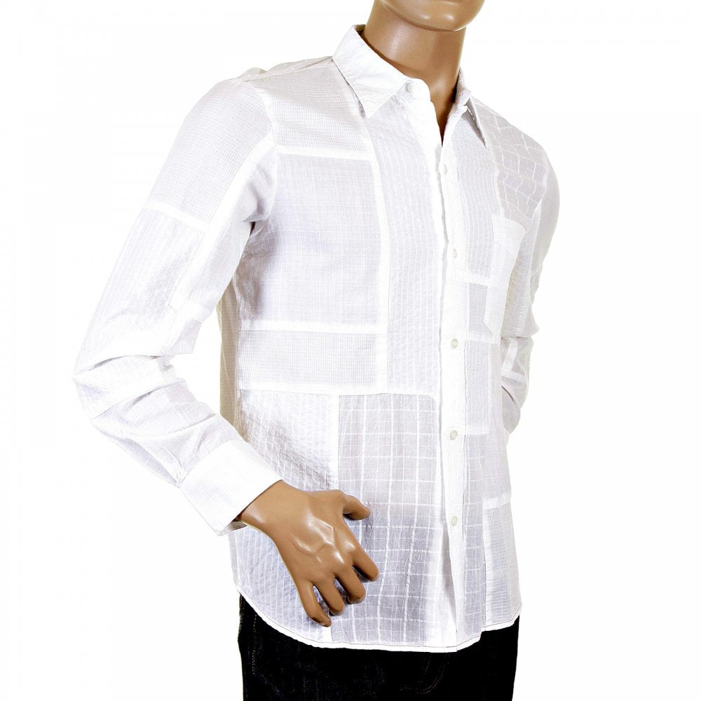 Chalk White Patchwork Shirt