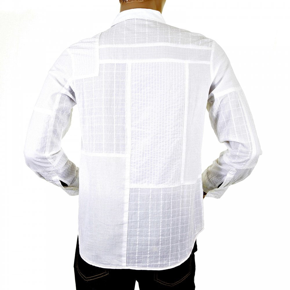 Chalk White Patchwork Shirt