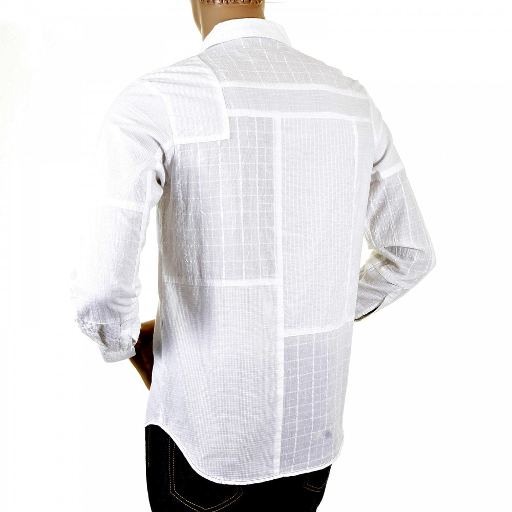 Chalk White Patchwork Shirt