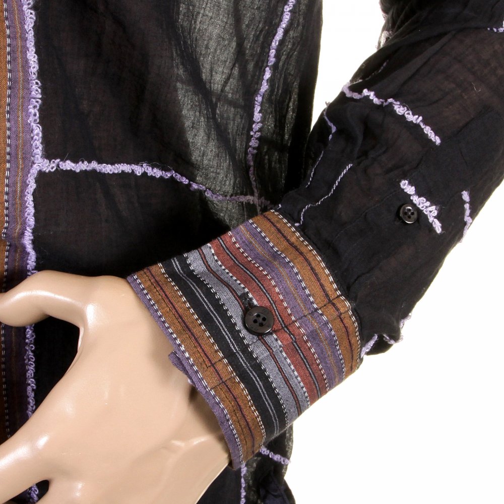 See Through Black Long Sleeve Shirt