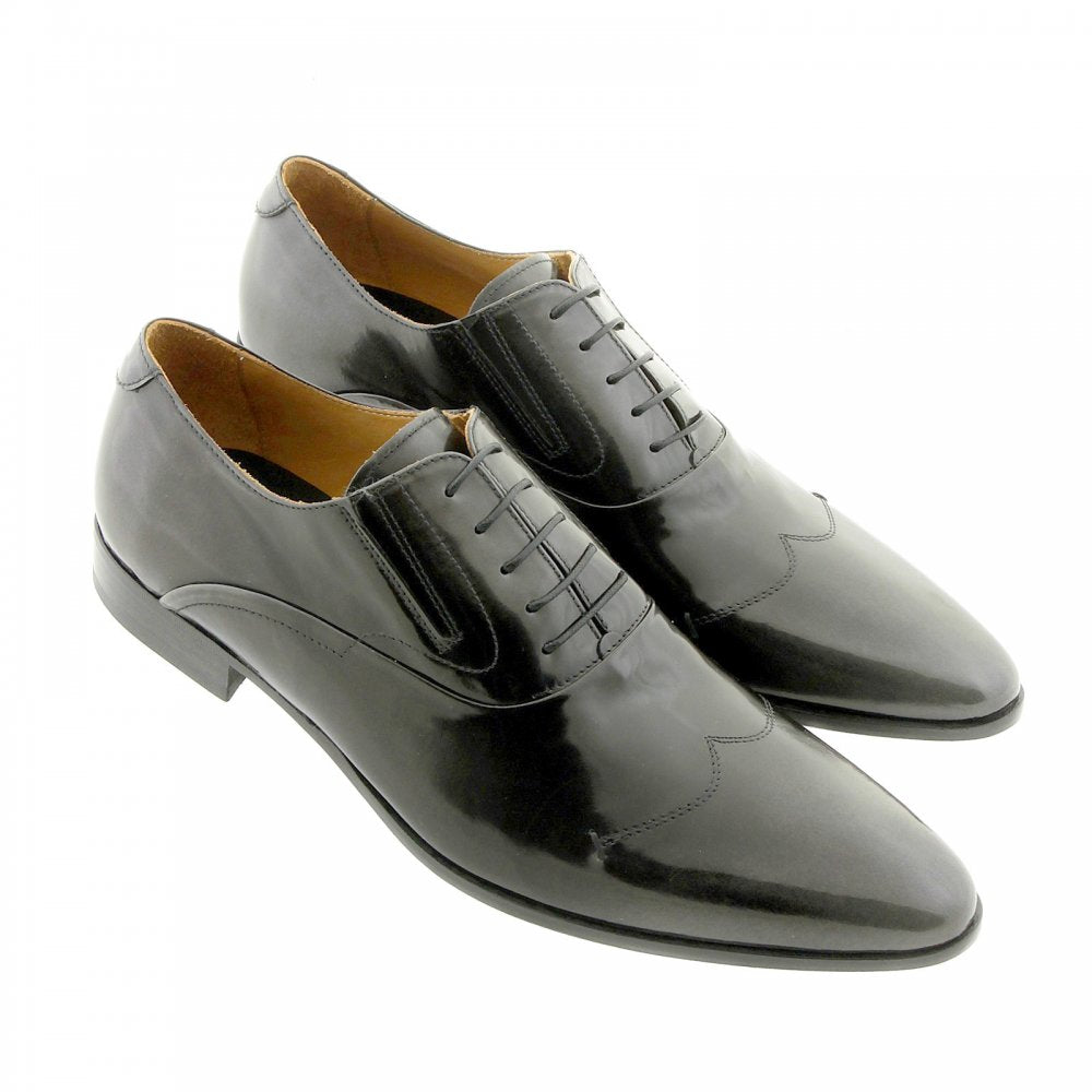 Wing tip black and grey Leather shoes