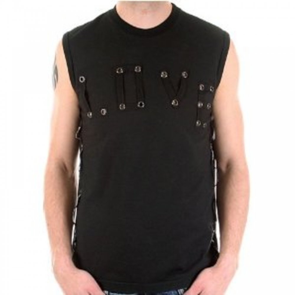 Sleeveless t shirt in black