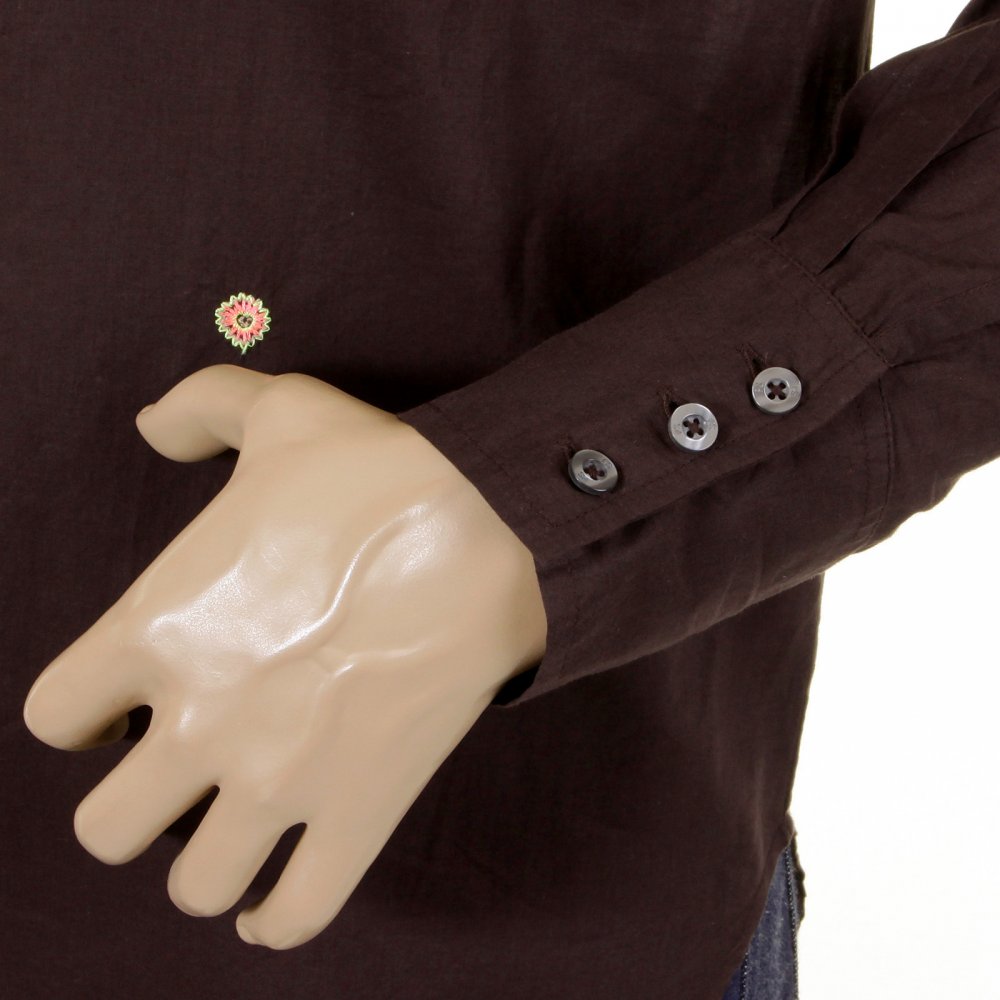 Dark Brown Long Sleeve Shirts