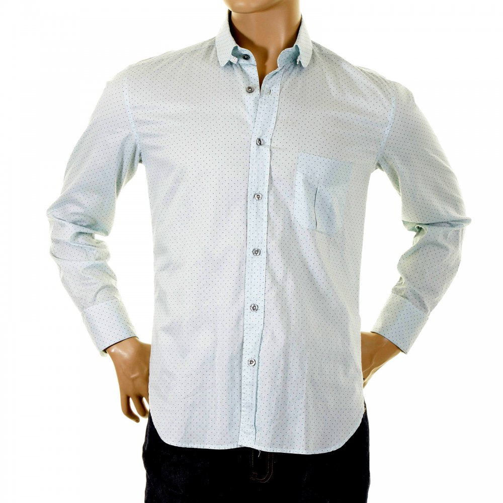 Double cuff Mens spotted Shirt