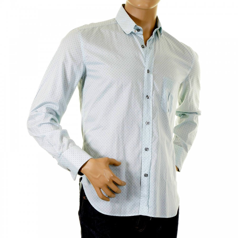 Double cuff Mens spotted Shirt