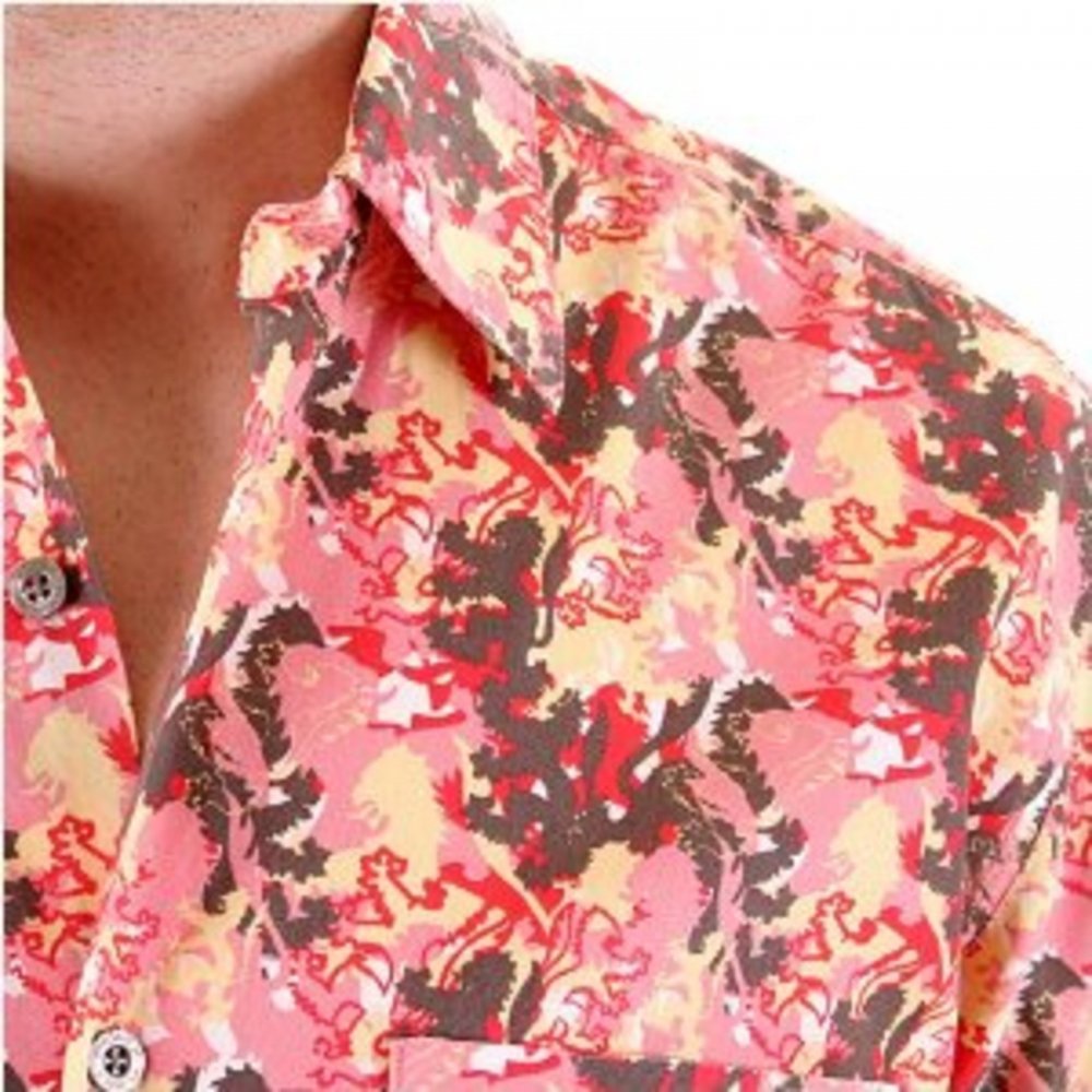Multicoloured Short Sleeve Print Shirt