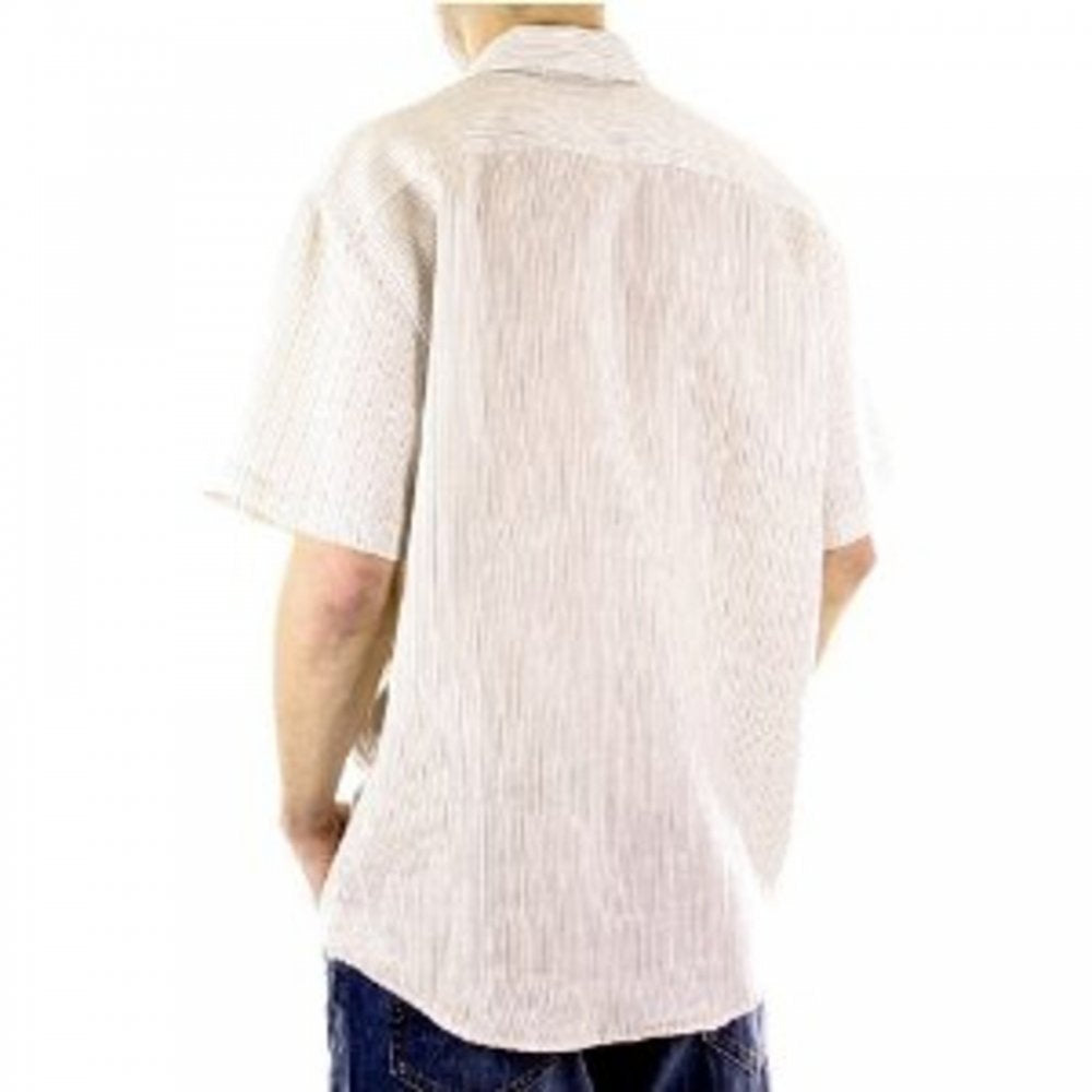 Ramie Vertical Striped Short Sleeve Shirt