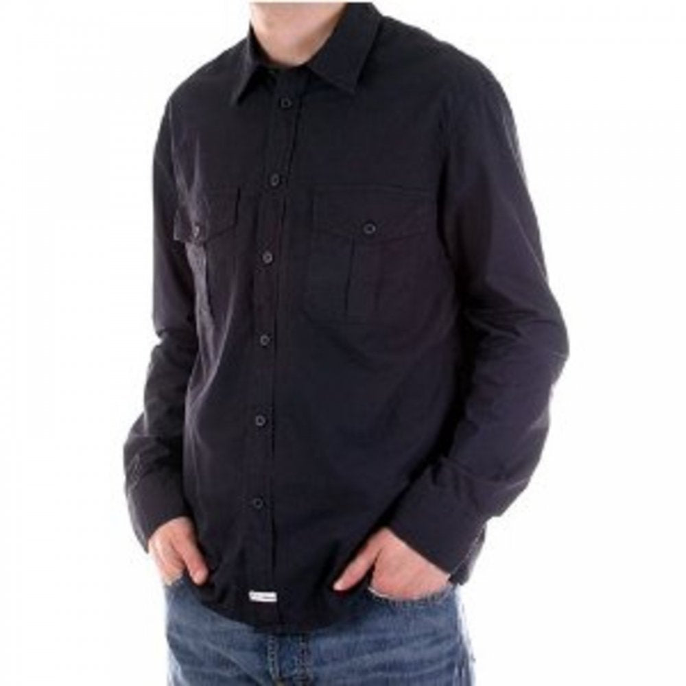 Washed Navy Long Sleeve Shirt