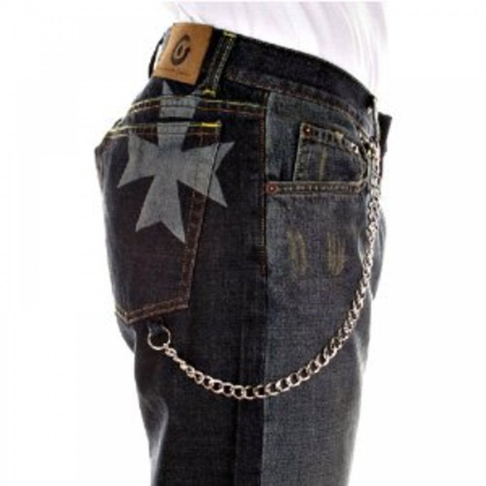 Dark Wash Two Tone Straight Leg Jeans