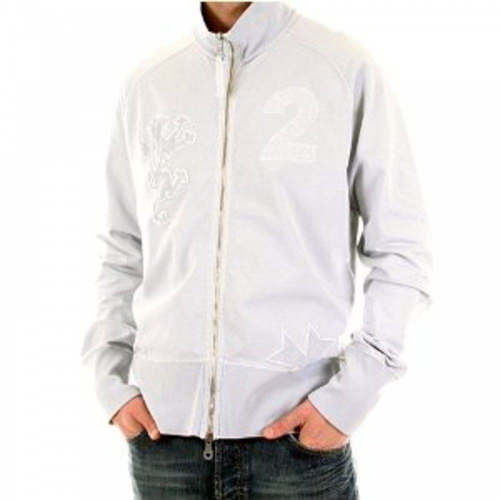 Pearl Blue Zipped Long Sleeve Sweatshirt