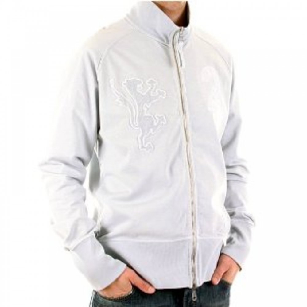 Pearl Blue Zipped Long Sleeve Sweatshirt