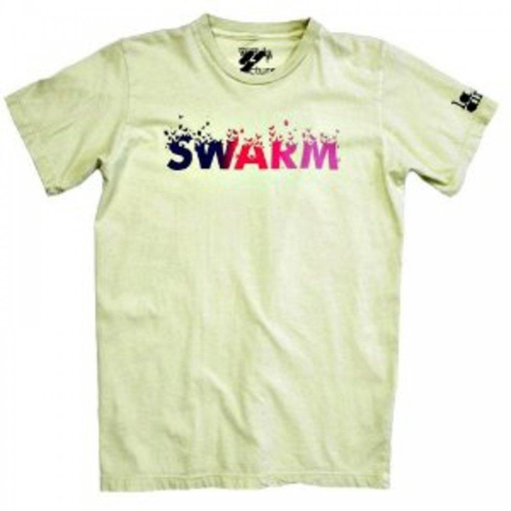 Washed Kiwi Short Sleeve T-shirt with Swarm Print