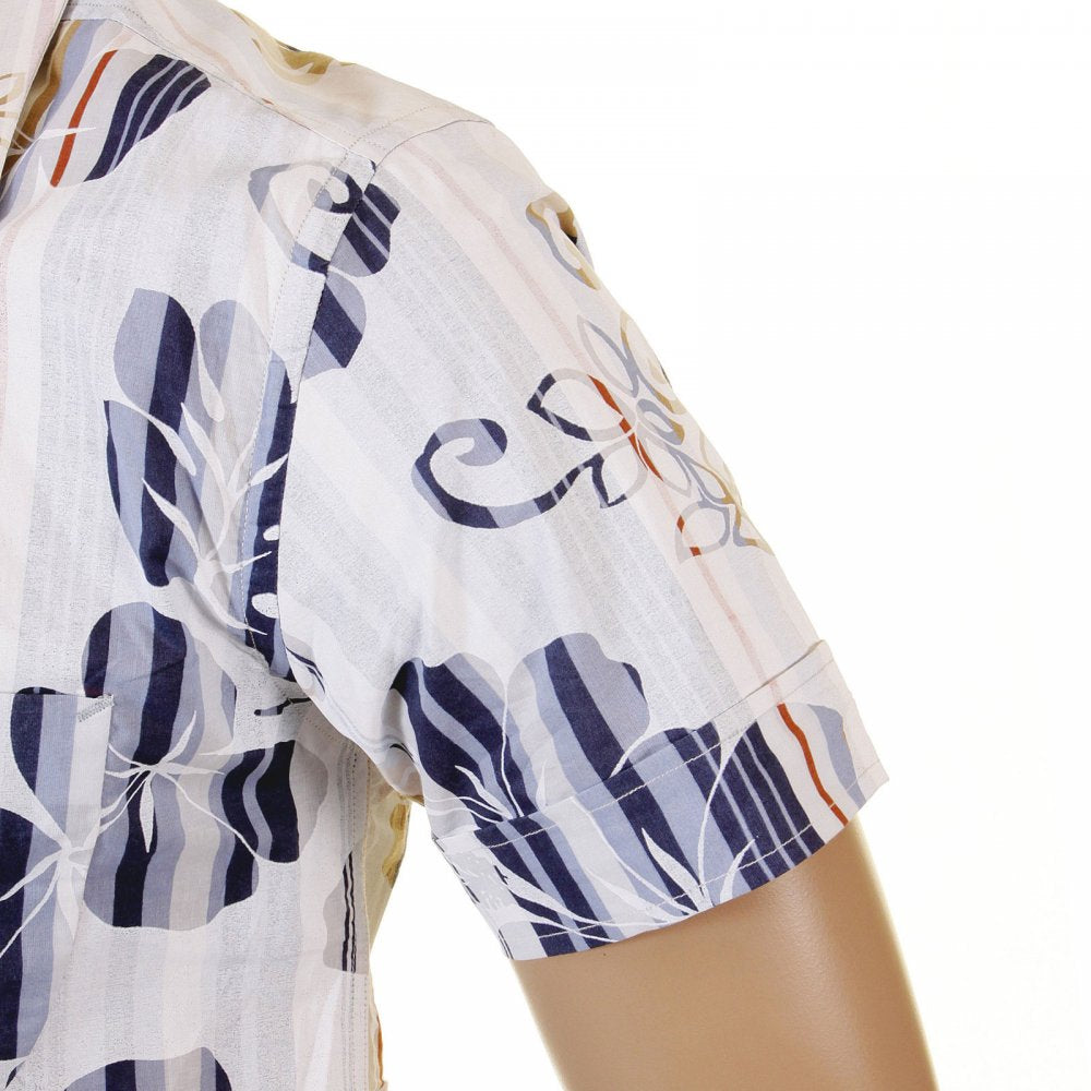 Genuine and Rare Mens Short Sleeve Ink Floral Print Shirt