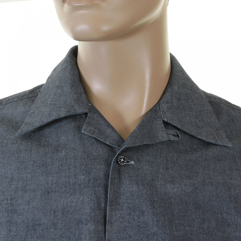 Early and Rare Mens Short Sleeve Blue Chambray Shirt