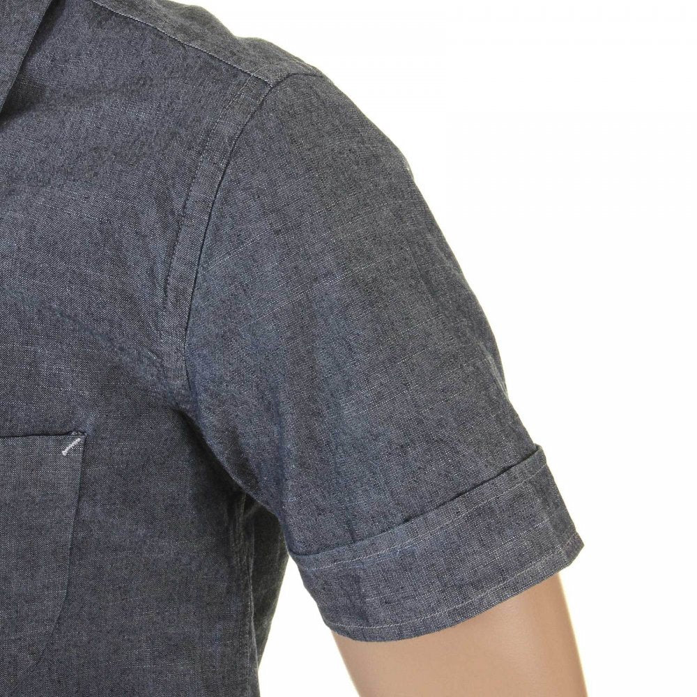 Early and Rare Mens Short Sleeve Blue Chambray Shirt