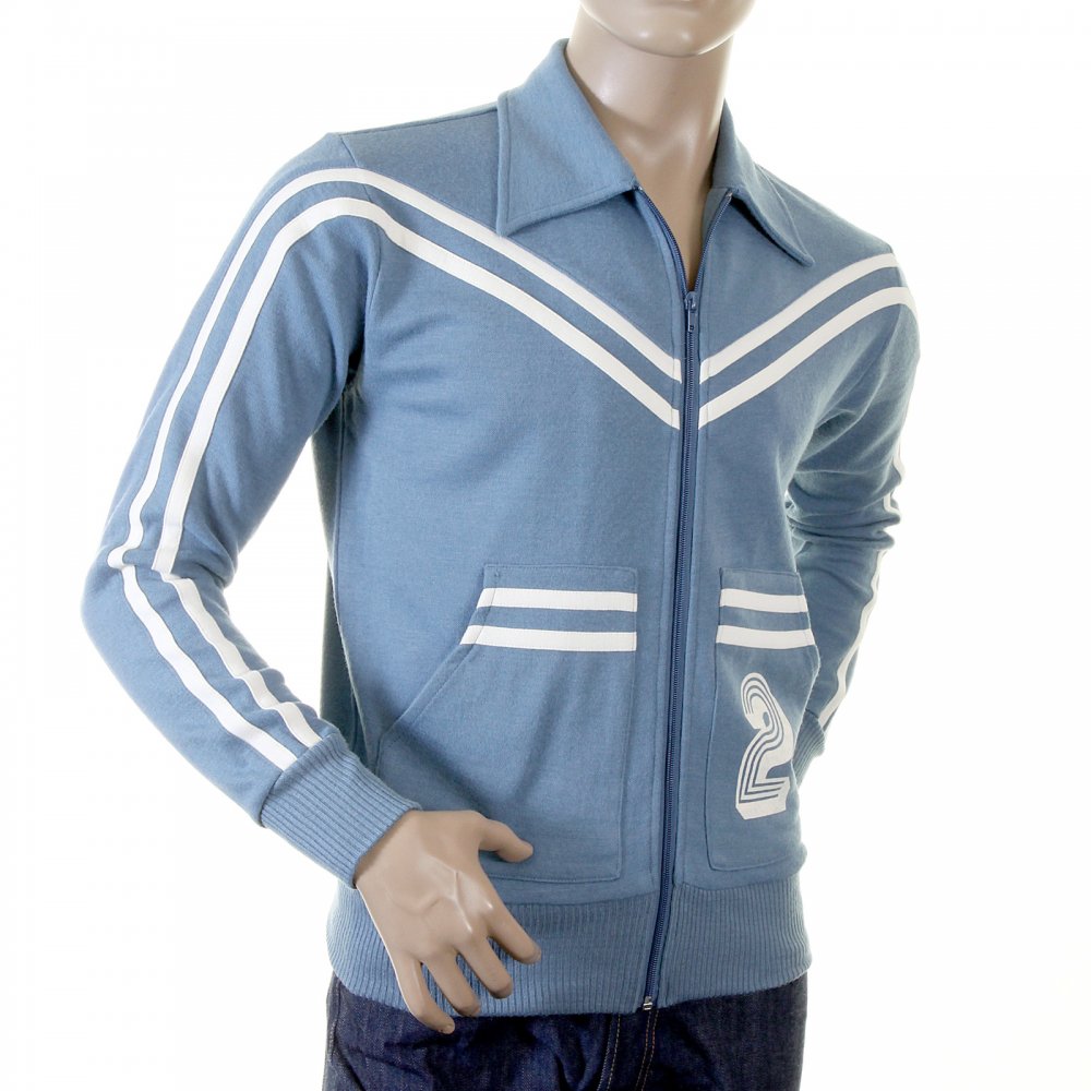 Early and Authentic Azure Blue Retro Track Jacket