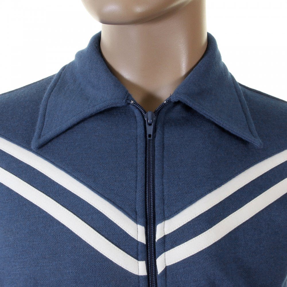 Authentic and Rare Ink Blue Retro Track Jacket