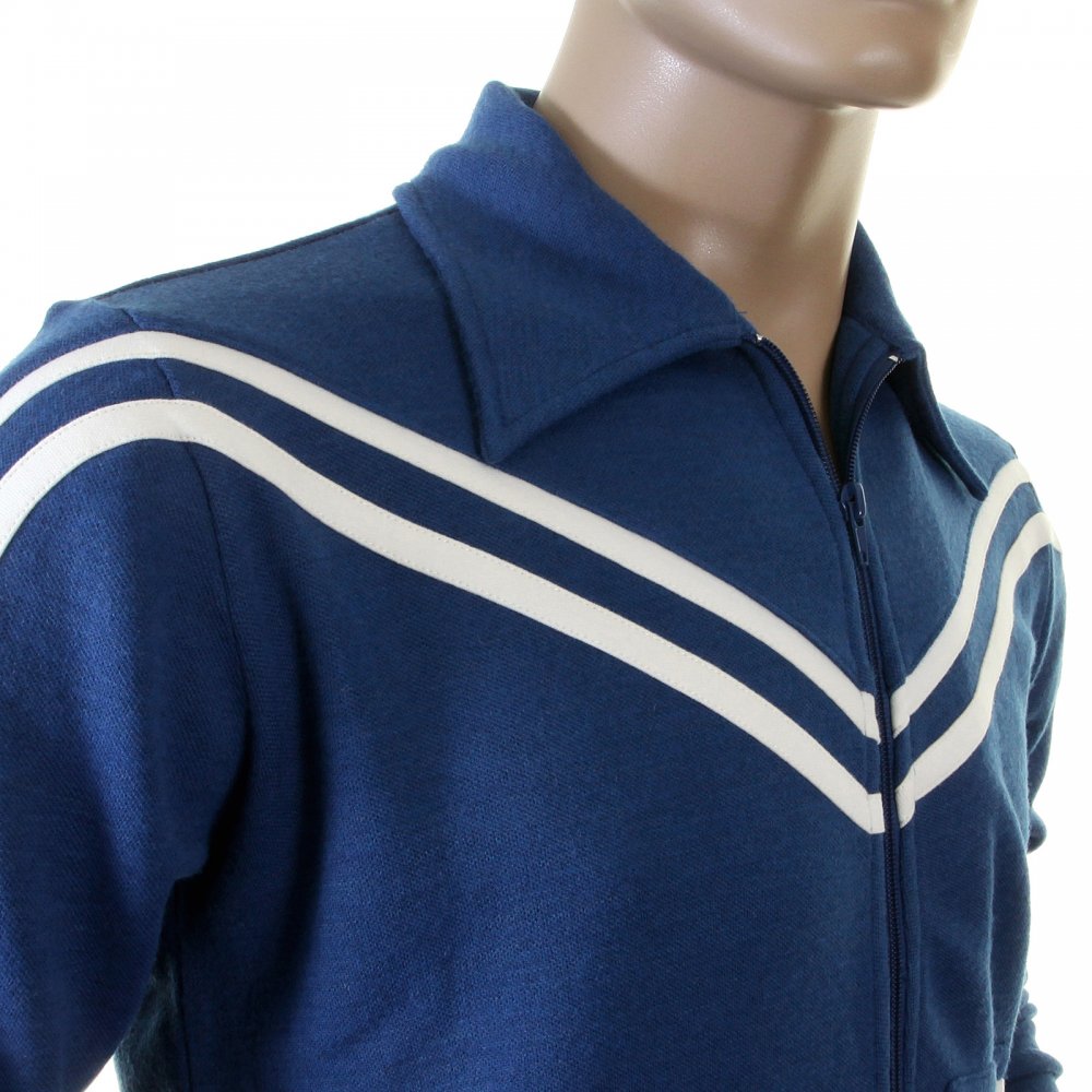 Authentic and Rare Ink Blue Retro Track Jacket