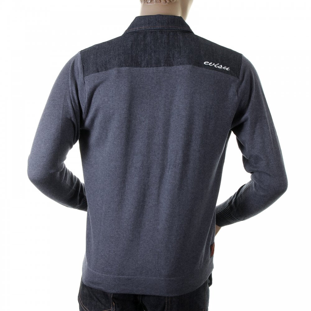 Original Denim Trimmed Ink Blue Knitted Shirt