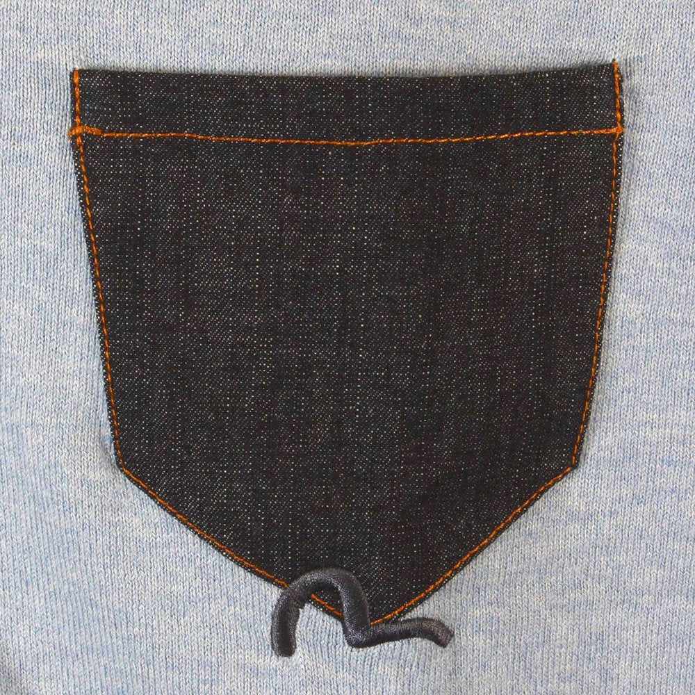 Original Denim Trimmed Sky Blue Knitted Shirt