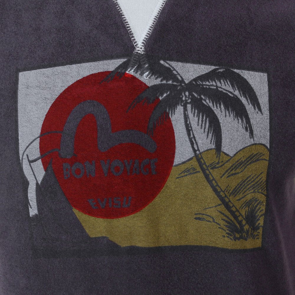 Rare and Genuine Ink Blue BON VOYAGE Print T Shirt