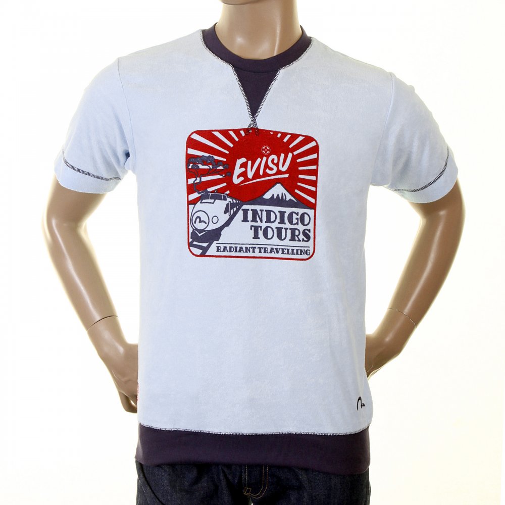 Genuine Sky Blue INDIGO TOURS Print T Shirt
