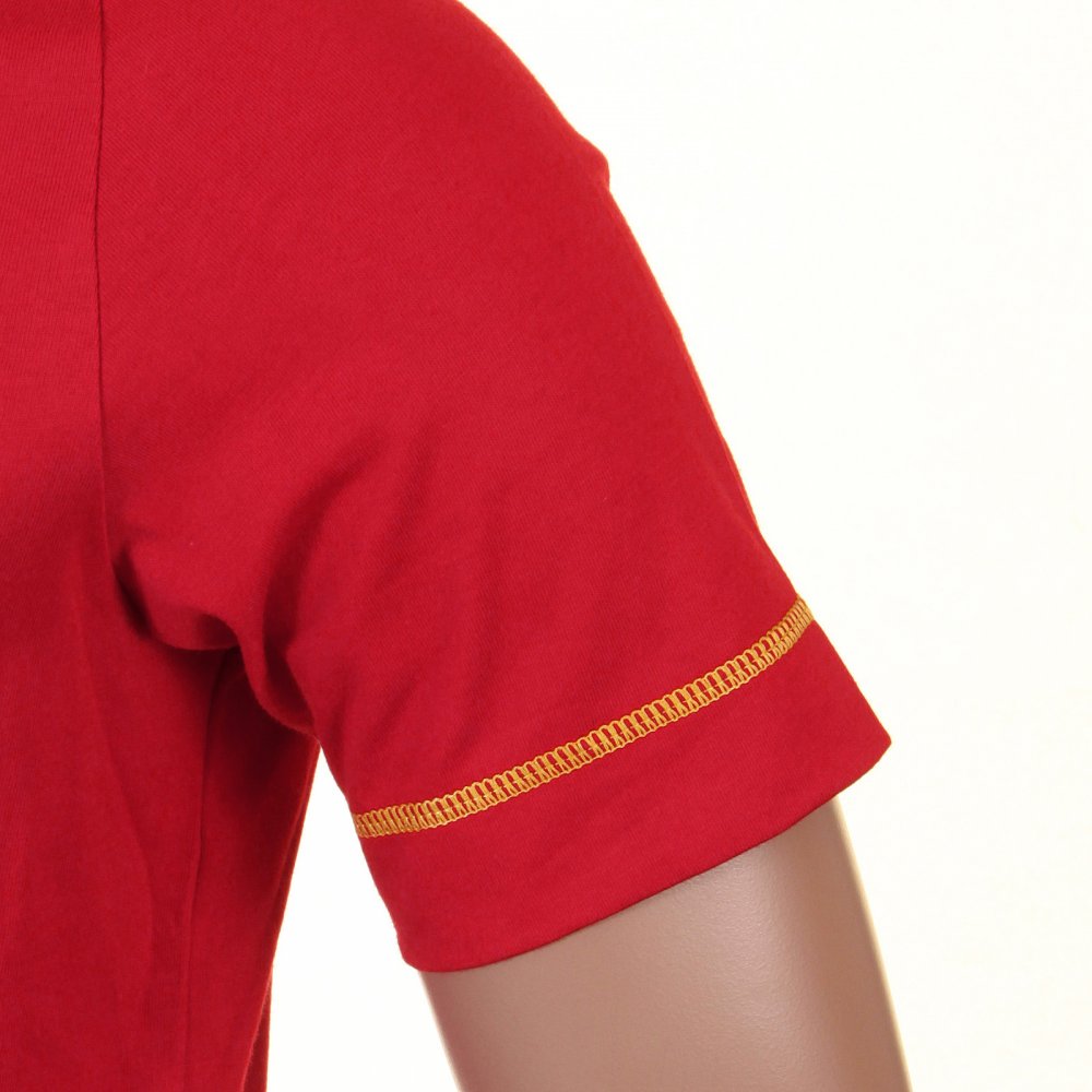 Authentic and Rare Red T-Shirt with SUN DRIED DENIM Logo