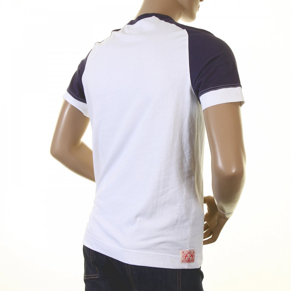 Rare and Original White with Ink Blue T-Shirt