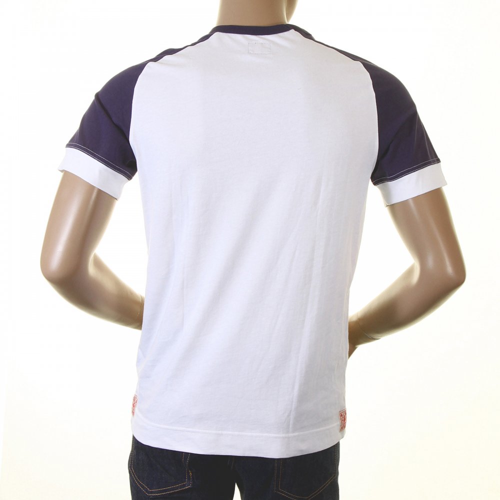 Rare and Original White with Ink Blue T-Shirt