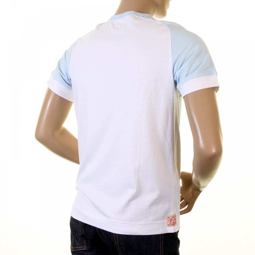 Original and Rare White with Sky Blue Short Sleeve T-Shirt