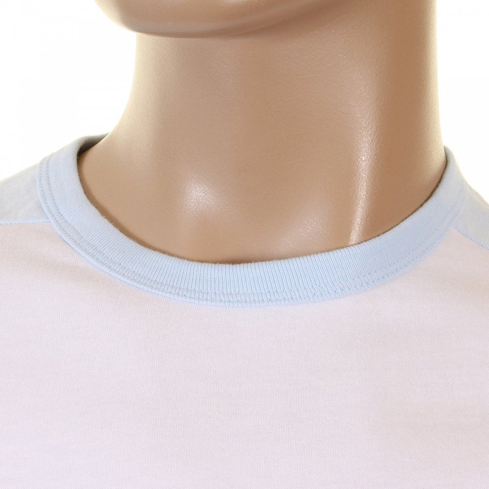 Original and Rare White with Sky Blue Short Sleeve T-Shirt
