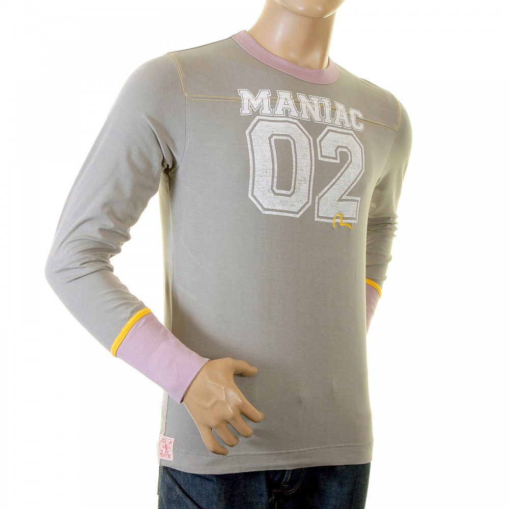 Grey Original and Rare faux college Maniac cotton t shirt