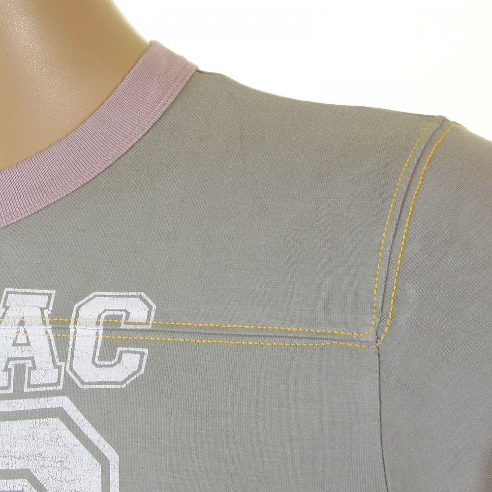 Grey Original and Rare faux college Maniac cotton t shirt