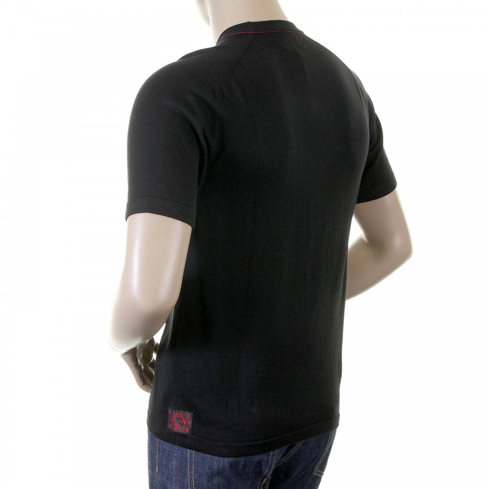 Knitted Black logo T shirt for men