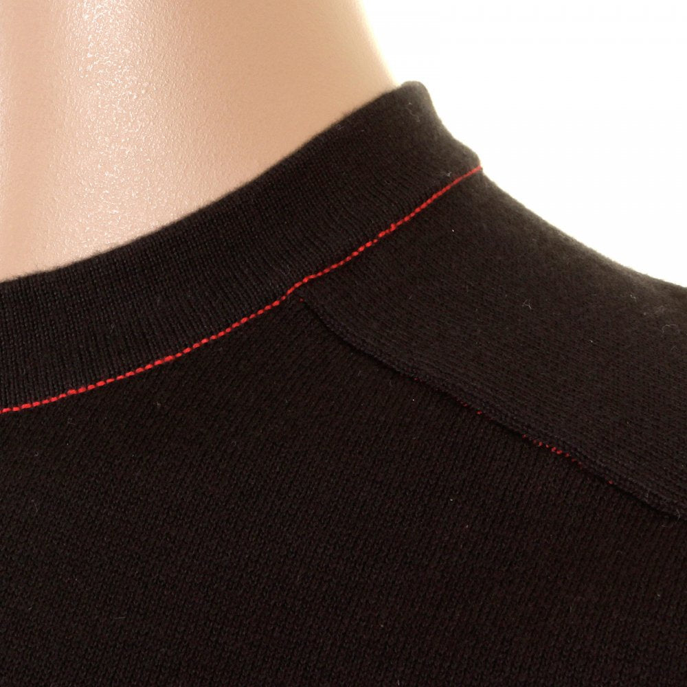 Knitted Black logo T shirt for men