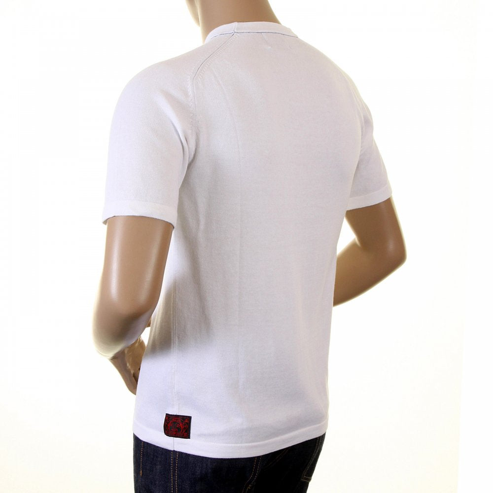 Knitted White Logo T shirt for men