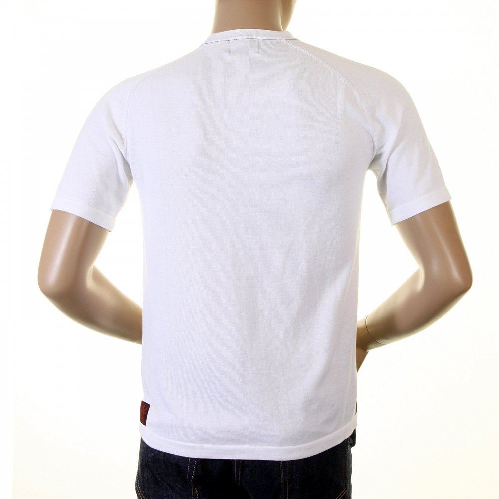 Knitted White Logo T shirt for men