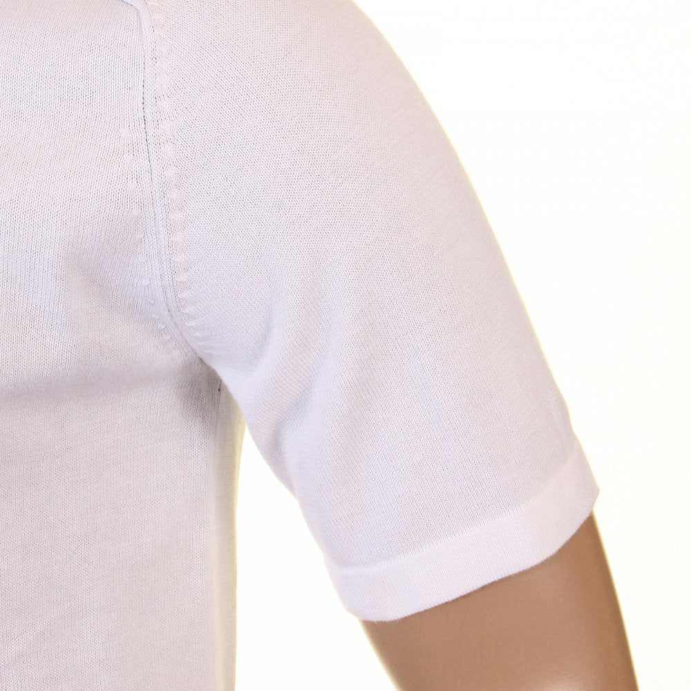 Knitted White Logo T shirt for men