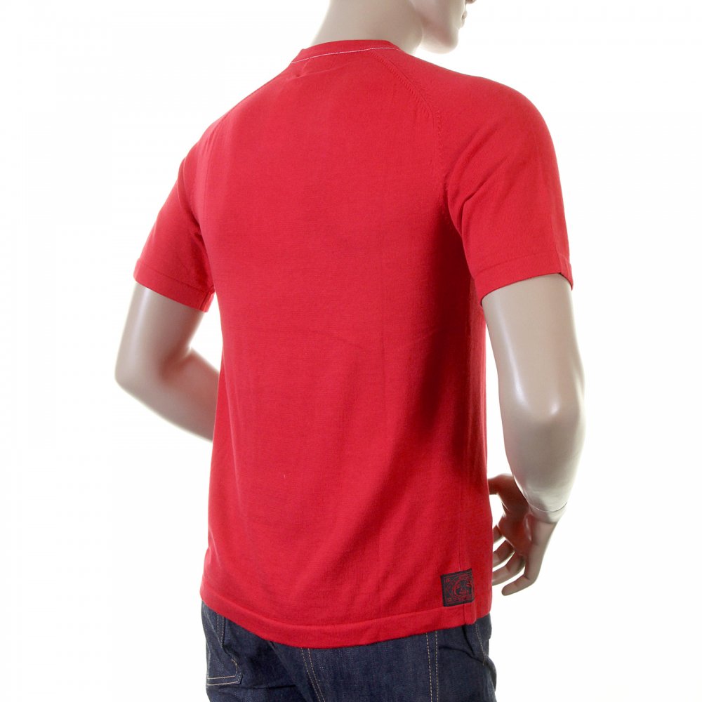 Knitted Red Logo T shirt for men