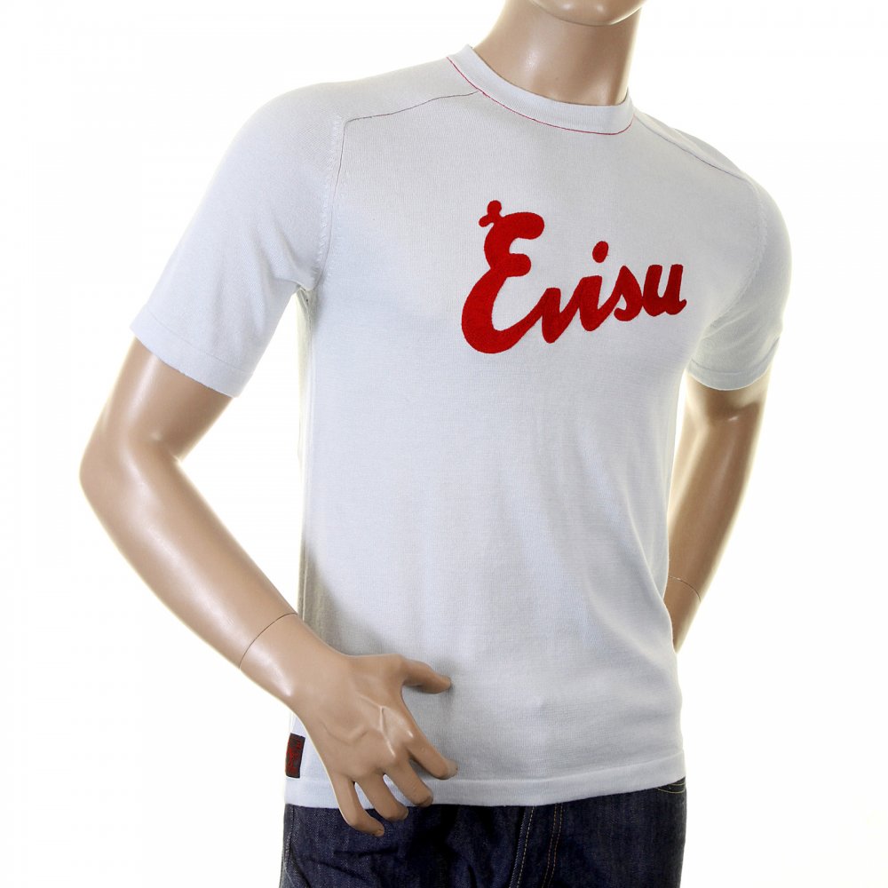 Knitted Sky Blue Logo T shirt for men